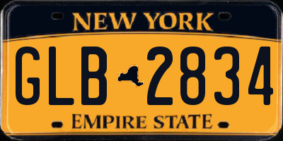 NY license plate GLB2834