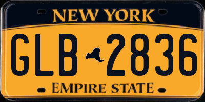NY license plate GLB2836