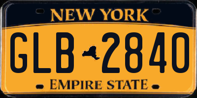 NY license plate GLB2840