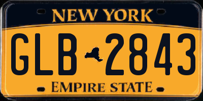NY license plate GLB2843