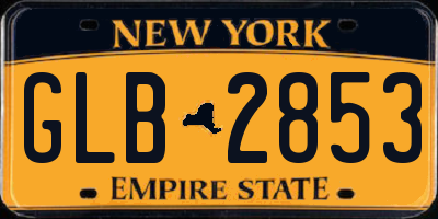 NY license plate GLB2853