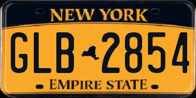 NY license plate GLB2854