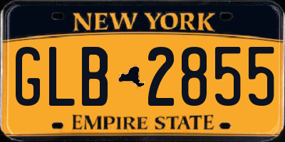 NY license plate GLB2855