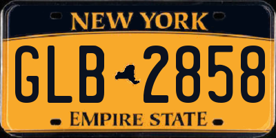 NY license plate GLB2858