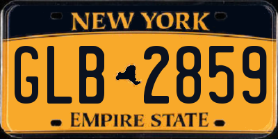 NY license plate GLB2859