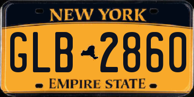 NY license plate GLB2860
