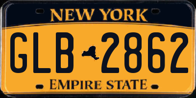 NY license plate GLB2862
