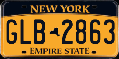 NY license plate GLB2863