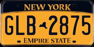 NY license plate GLB2875