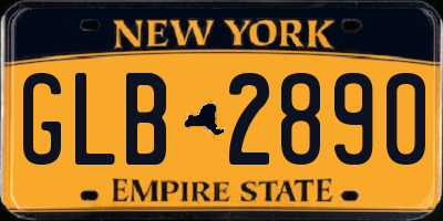 NY license plate GLB2890