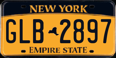 NY license plate GLB2897