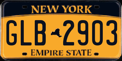 NY license plate GLB2903