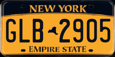 NY license plate GLB2905