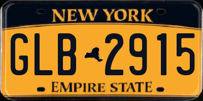 NY license plate GLB2915