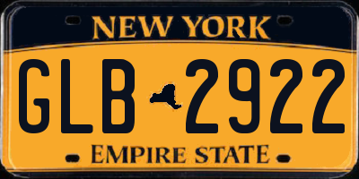NY license plate GLB2922