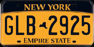 NY license plate GLB2925