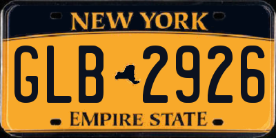 NY license plate GLB2926