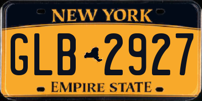 NY license plate GLB2927
