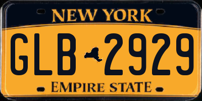 NY license plate GLB2929