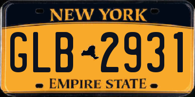 NY license plate GLB2931