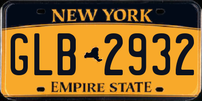 NY license plate GLB2932