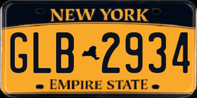 NY license plate GLB2934