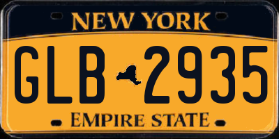 NY license plate GLB2935