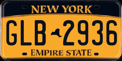 NY license plate GLB2936