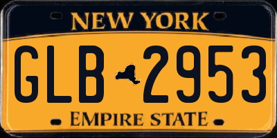 NY license plate GLB2953