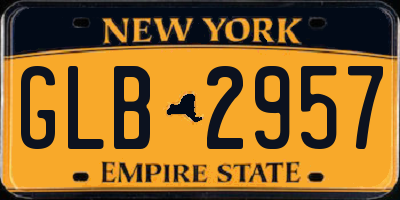 NY license plate GLB2957