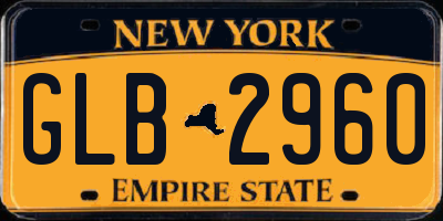 NY license plate GLB2960