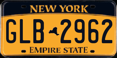 NY license plate GLB2962