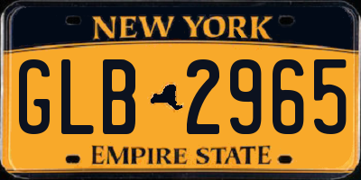 NY license plate GLB2965