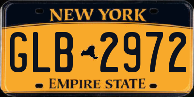 NY license plate GLB2972