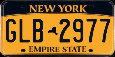 NY license plate GLB2977