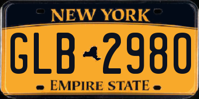 NY license plate GLB2980