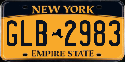 NY license plate GLB2983