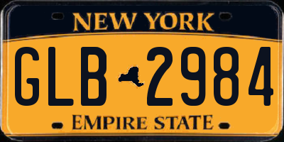 NY license plate GLB2984