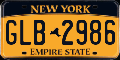 NY license plate GLB2986