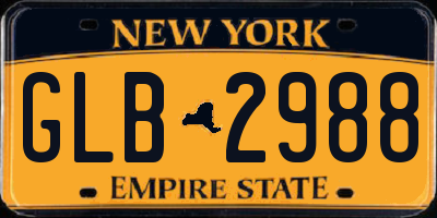 NY license plate GLB2988