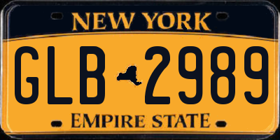 NY license plate GLB2989