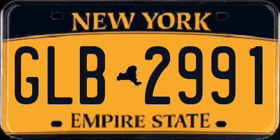 NY license plate GLB2991
