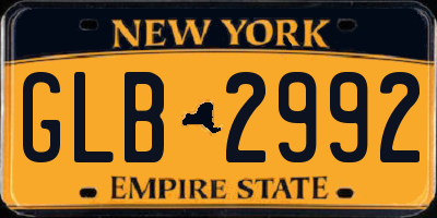 NY license plate GLB2992