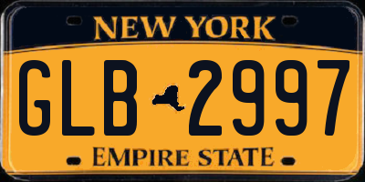 NY license plate GLB2997