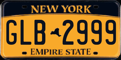 NY license plate GLB2999