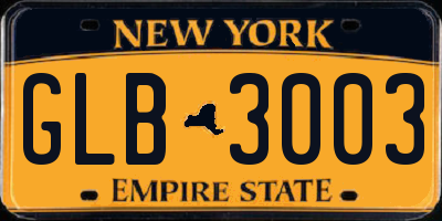 NY license plate GLB3003