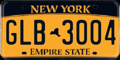 NY license plate GLB3004