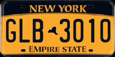 NY license plate GLB3010