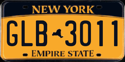NY license plate GLB3011