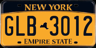 NY license plate GLB3012